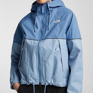 NEW The North Face Women size L Indigo Stone Novelty Antora Jacket Windbreaker